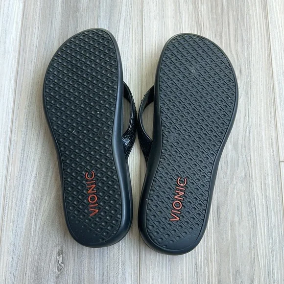 Vionic women’s tide Black sequins Flip Flops size 11 - Picture 3 of 6